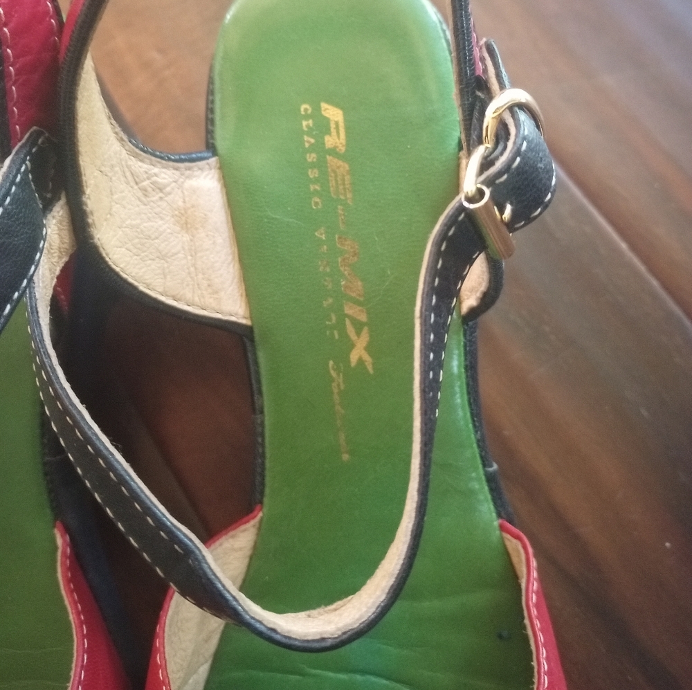 Vintage Bright Strappy Heels - Picture 2 of 6